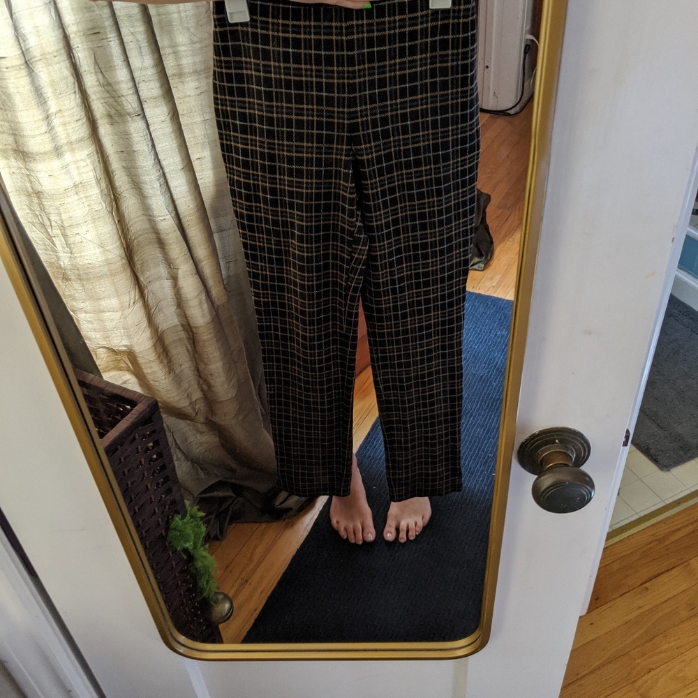 J Jill XS ponte striaght high mid plaid pants - Picture 4 of 7